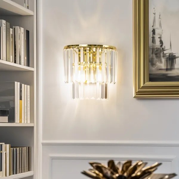 Brilagi - LED Krištáľové nástenné svietidlo MOZART 2xE14/40W/230V zlatá