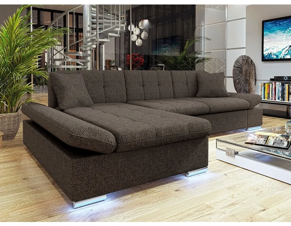 Rohová sedačka Laviva LED, Dostupné poťahy: ekokoža Soft 017 + Uttario Velvet 2967 + Uttario Velvet 2959, Strana: pravá