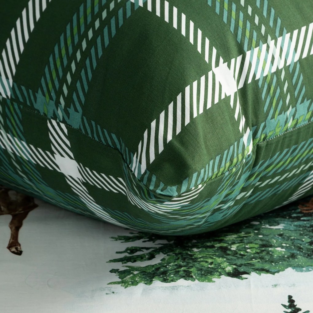 VIANOČNÉ RENFORCÉ OBLIEČKY VERDE 200X220 CM, 2 KS 70X80 CM VZOROVANÉ