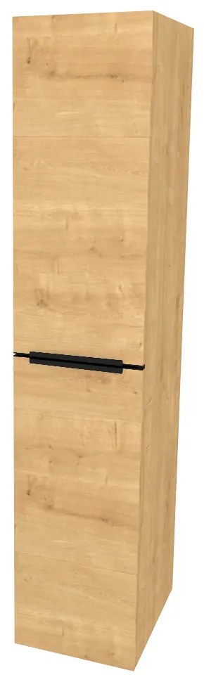 Mereo, Mereo Mailo, kúpeľňová skrinka vysoká 170 cm, čierne madlo, Multidecor, Dub Arlington, MER-CN594LPBDARL