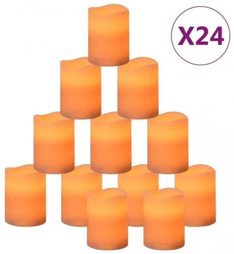 vidaXL Bezplameňové LED sviečky s diaľkovým ovládaním 24 ks biela-