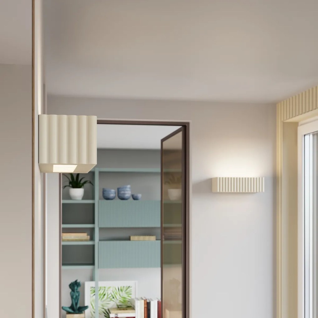 Nástenné svietidlo Rigata, 1x béžové keramické tienidlo