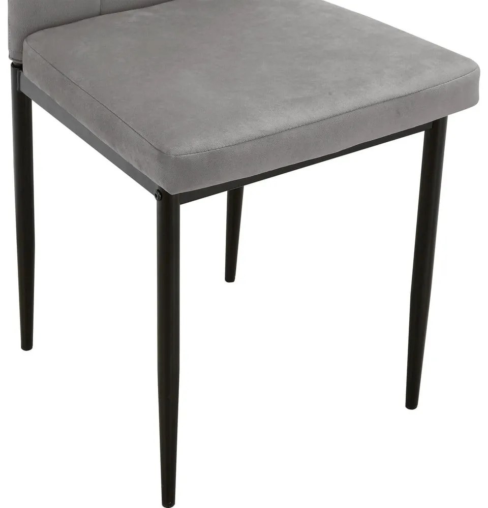 Sivé zamatové jedálenské stoličky v súprave 2 ks Kelly – Støraa