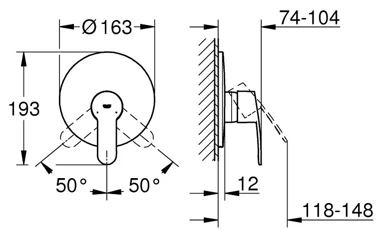 GROHE Eurostyle Cosmopolitan - Páková sprchová batéria, chróm 19507002