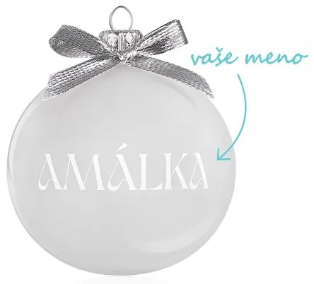 Vianočná celopieskovaná banka s menom a mašličkou 8 cm