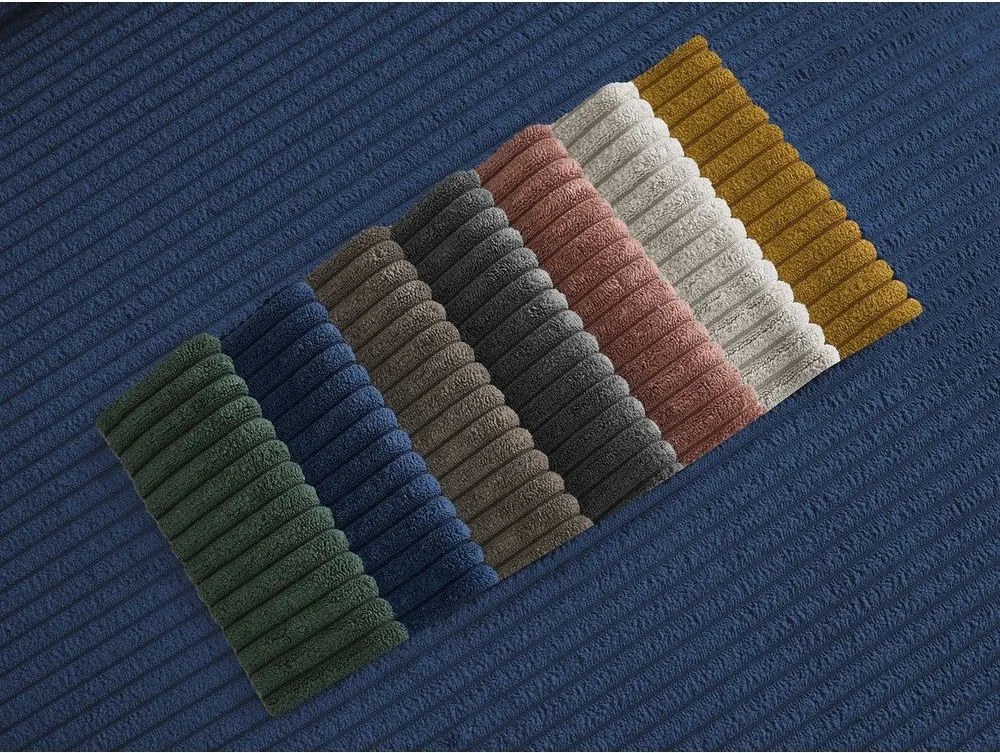 Tmavomodrá menčestrová pohovka 250 cm Tina – Bobochic Paris