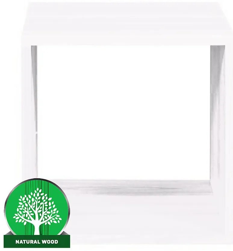 Regál box - otvorený borovica morená biela