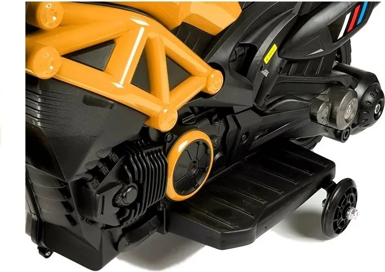 LEAN CARS Elektrická motorka pre deti GTM1188 s LED svetlom, žltá