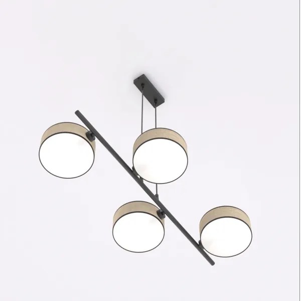 Závesný luster na lanku DRUMZ 4xE14/10W/230V, béžový