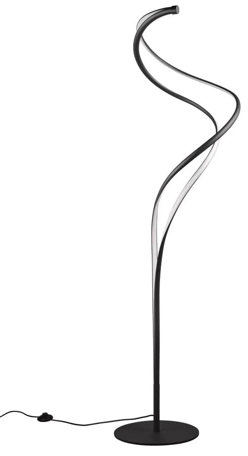Čierna LED stojacia lampa s kovovým tienidlom (výška 160 cm) Nala – Trio Select