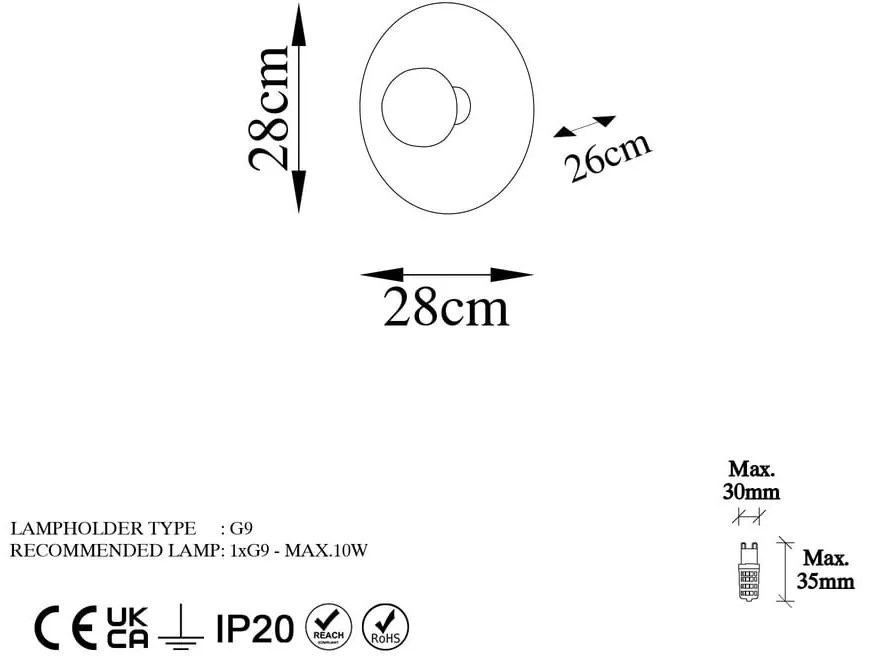 Nástenné svietidlo v bronzovej farbe ø 28 cm Kurt – Opviq lights