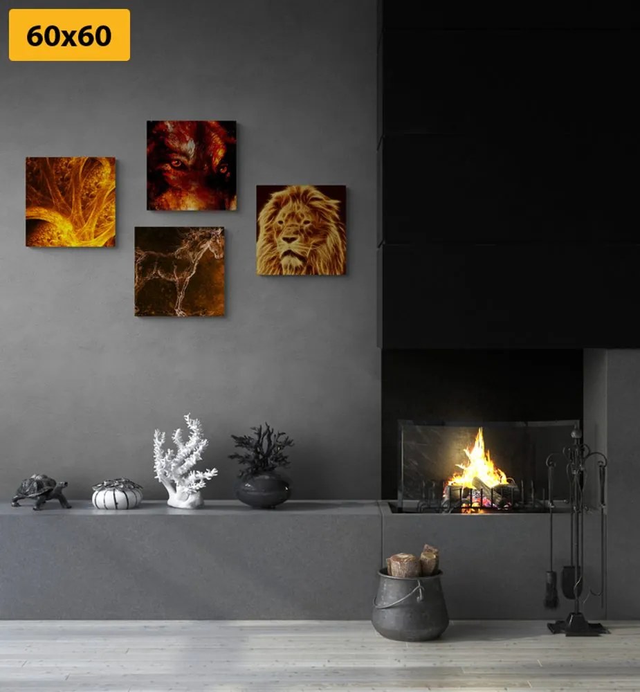Set obrazov abstraktné zvieratá Varianta: 4x 40x40
