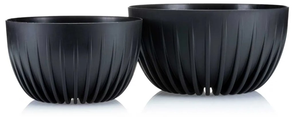 Kvetináč STRIPPED ECO 30 cm čierny