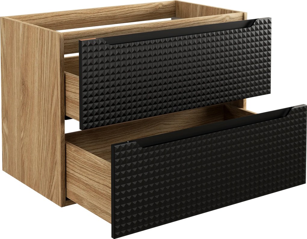 Comad Kúpeľňová skrinka pod umývadlo Luxor Black 80 čierna/dub olejovaný
