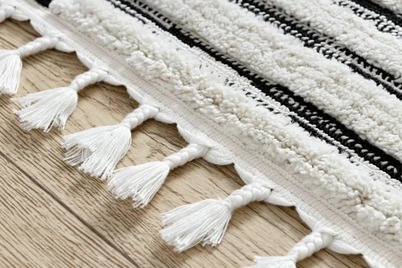 Koberec SEVILLA Z788B, biely/ antracit , Maroko, Shaggy