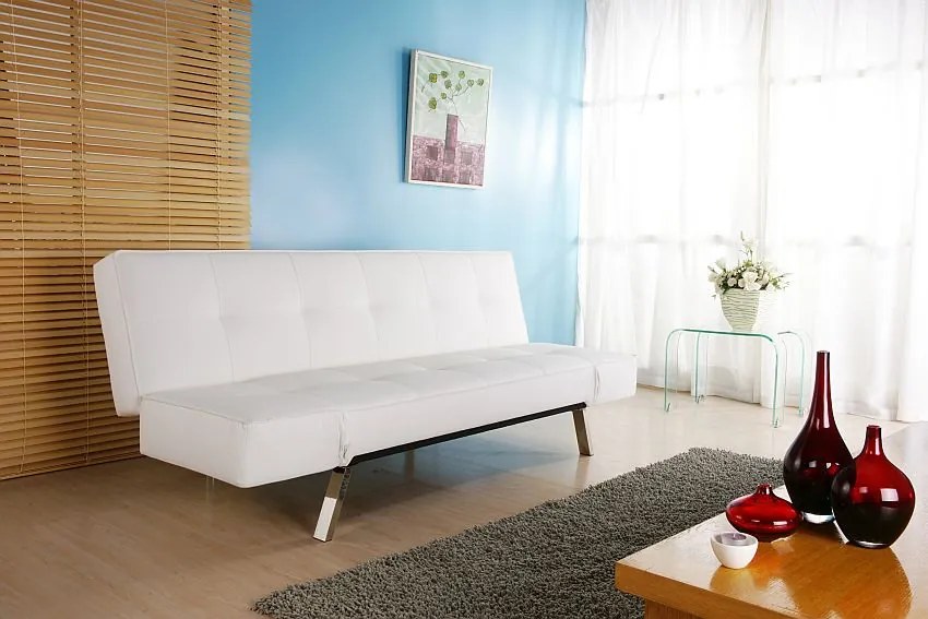 Pohovka Berlin, biela ekokoža