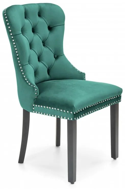 Jedálenská stolička MIYA — masív, látka, zelená