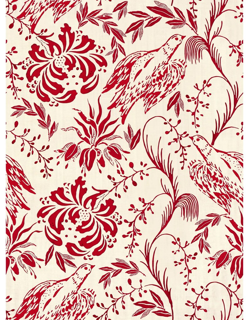 MINDTHEGAP Folk Embroidery Crimson - tapeta