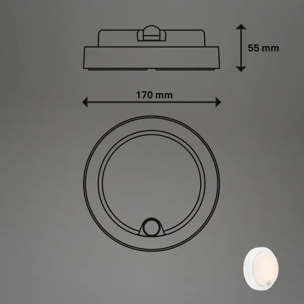 Brilo - LED nabíjateľné vonkajšie nástenné svietidlo s pohybovým senzorom LED/4W/5V 4400 mAh IP44 biele