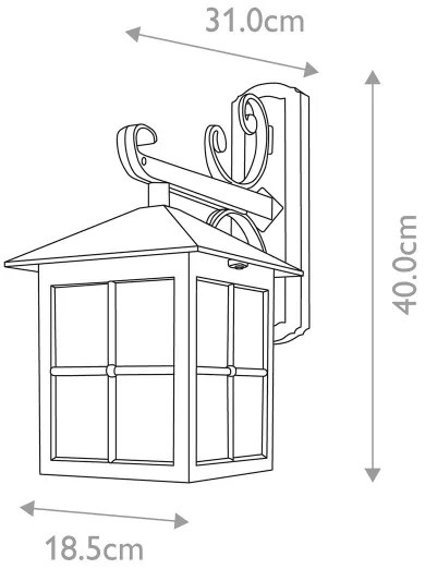 Elstead BL19-BLACK - Vonkajšie nástenné svietidlo WINCHESTER 1xE27/100W/230V IP43