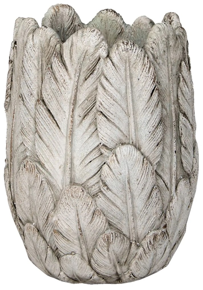 Cementový obal na kvetináč / váza s pierkami Lify - Ø15 * 21 cm