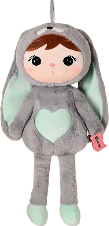 Mojkáčik - Bábika králik šedo-mätová XL 70 cm