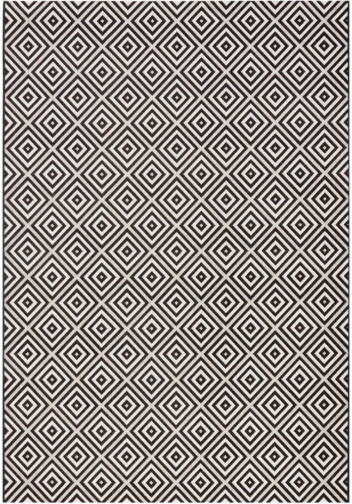 Hanse Home, Kusový koberec Meadow 102470 Black – na von aj na doma, 200x290, čiernobiela, chodba / predsieň