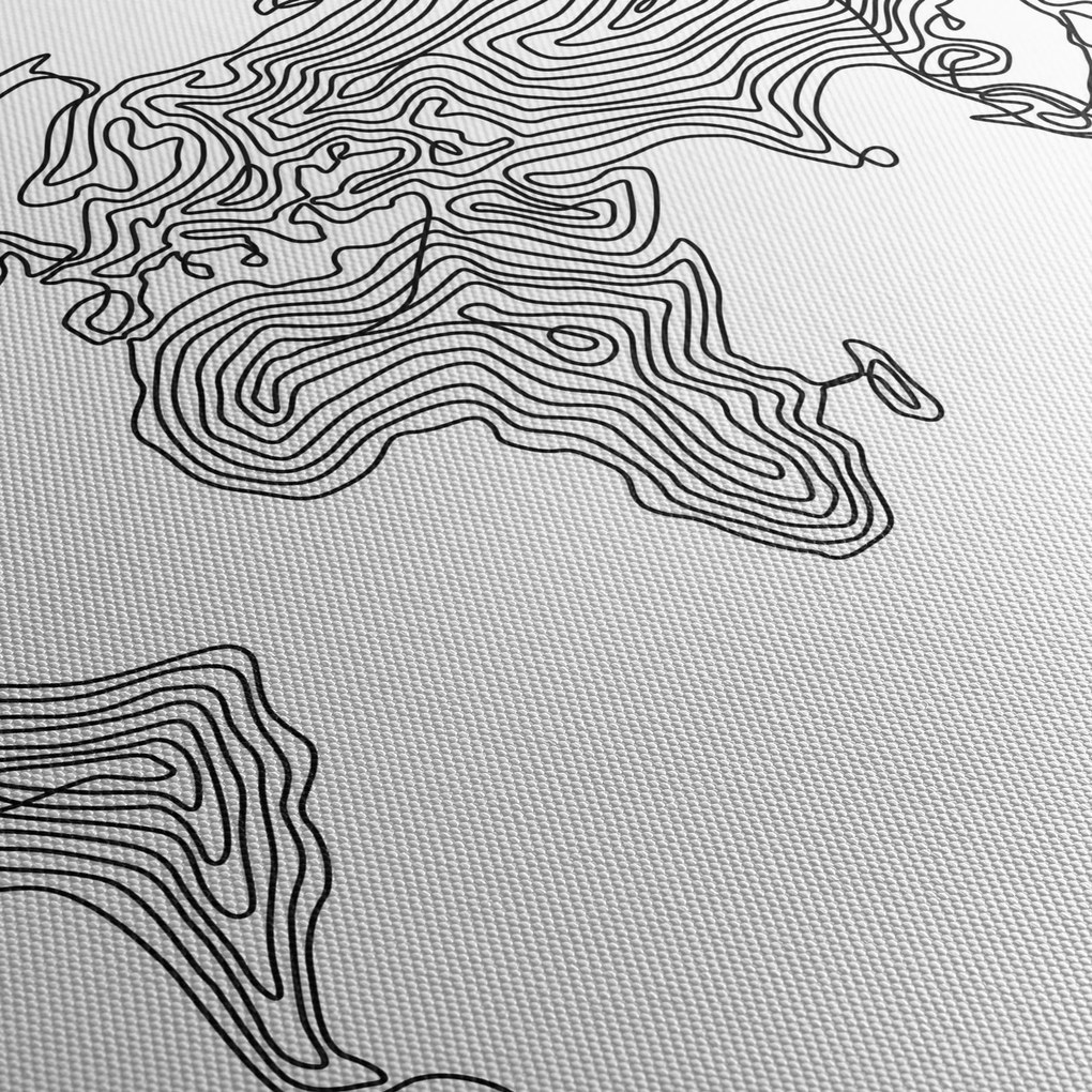 Obraz - Mapa v líniách (s hodinami) (90x30 cm)