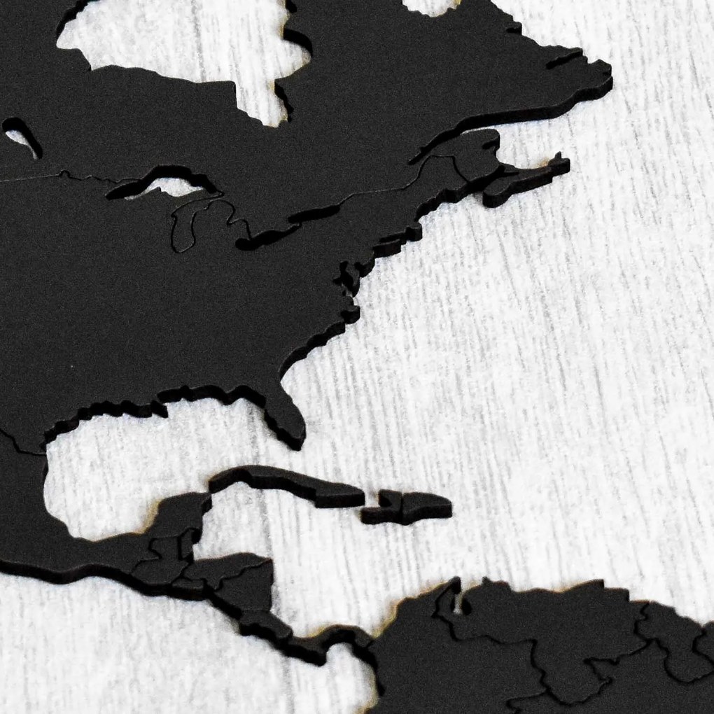 DUBLEZ | Drevená 3D mapa sveta s vyznačenými hranicami štátov | Obraz