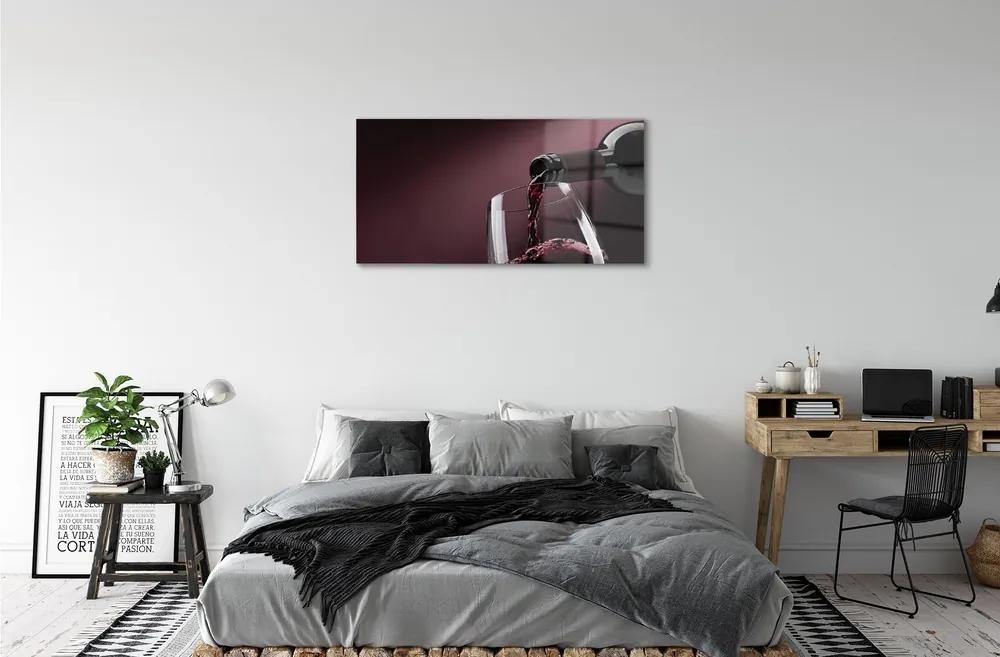 Obraz na skle Maroon biele víno 140x70 cm