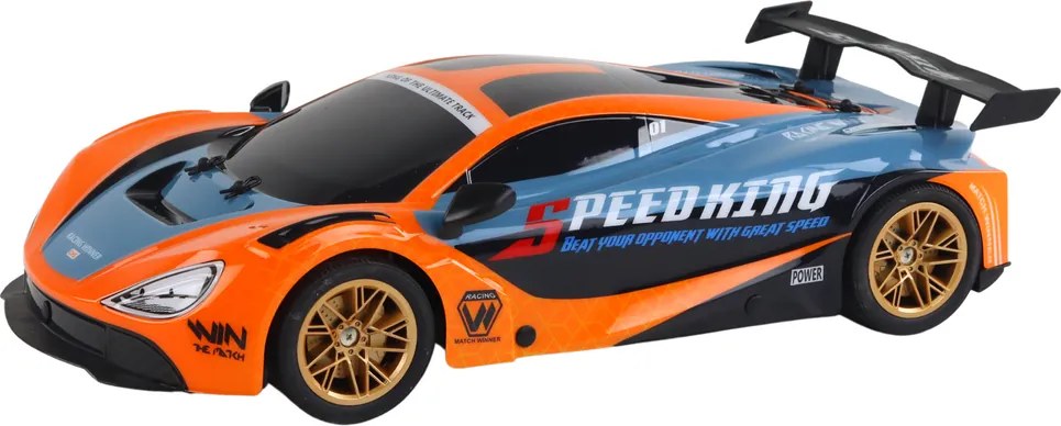 LEAN Toys Veľké diaľkovo ovládané športové auto v mierke 1:10, oranžové
