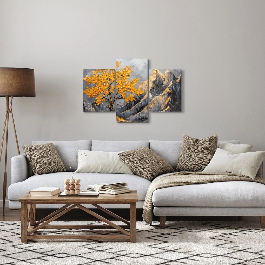Obraz – Zlatý strom v horách (90x60 cm)