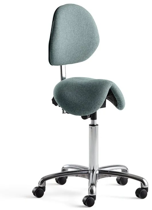 Sedlová kancelárska stolička Derby s opierkou DERBY, tyrkysová tkanina