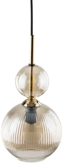 Závesné svietidlo na lane SOPHIA 1xE14/10W/230V čierna/dymovo-béžová