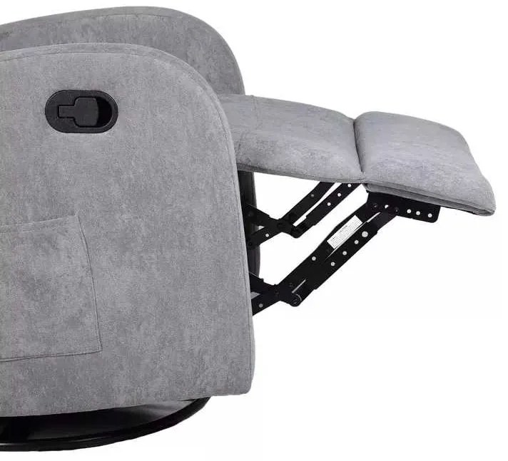 LuxuryForm DESIGN Televízne kreslo BRUNO otočné, hojdacie s polohovaním - šedé