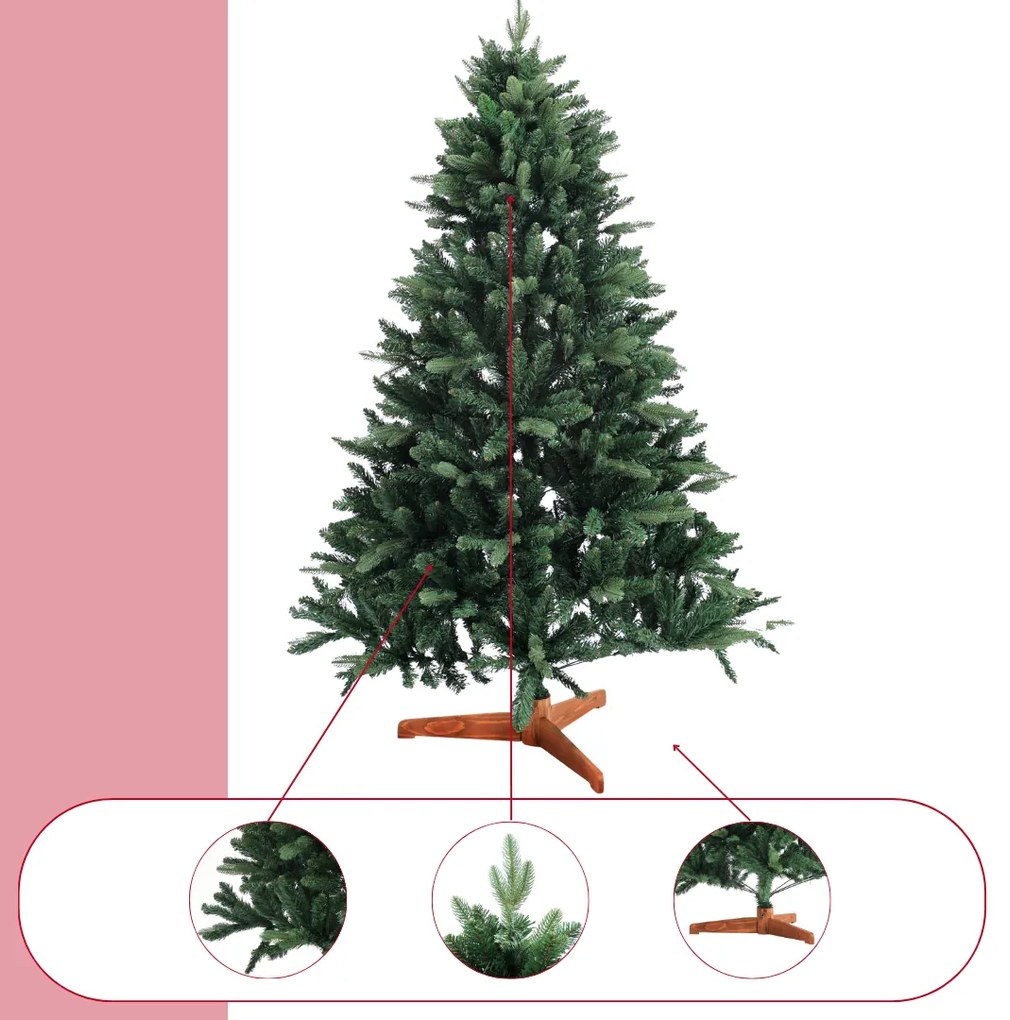 Umelý vianočný stromček FROST, 180cm, zelená Casaria