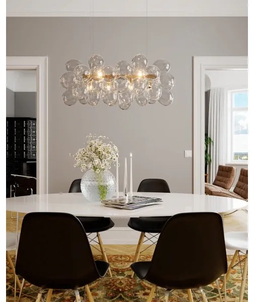 ByRydens 4200880-6509 - Závesné svietidlo na lane GROSS BAR 8xG9/4W/230V číre