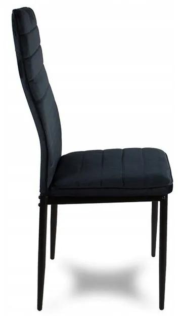PreHouse Čierna Jedálenská stolička s velvetovým čalúnením