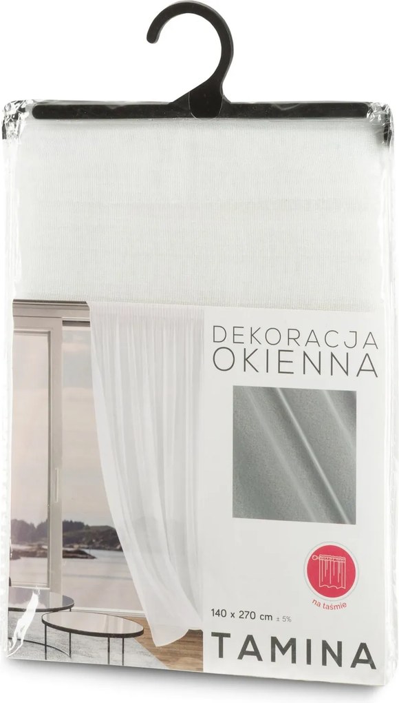 ZÁCLONA NA PÁSKE TAMINA 140X270 CM BIELA