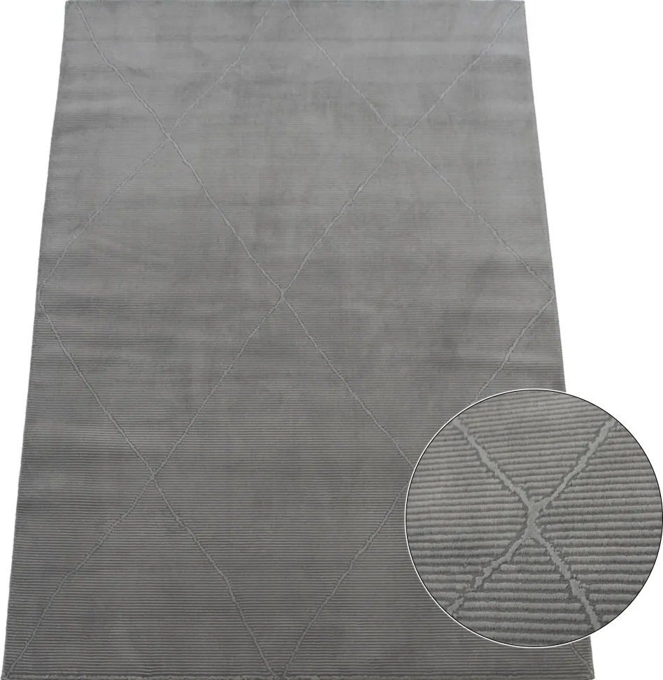 Koberec Zurich 1903 GREY – sivý vzorovaný obdĺžnik Rozmer: 120x170 cm