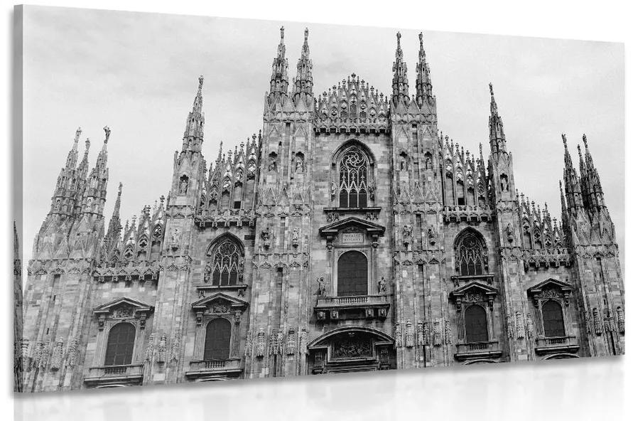 Obraz katedrála v Miláne v čiernobielom prevedení Varianta: 60x40