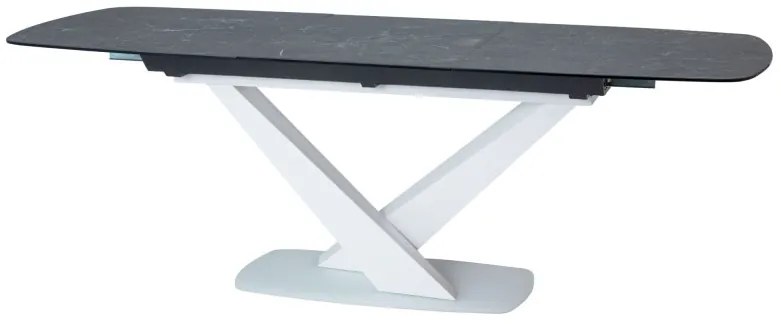 Rozkladací jedálenský stôl 160-220 cm Carmen (čierna + biela) (pre 8 a viac osôb). Vlastná spoľahlivá doprava až k Vám domov. 1050010