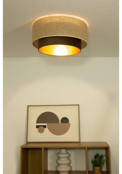 Stropné svietidlo SARTA 1xE27/60W/230V Ø 45 cm hnedá/juta