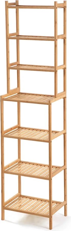 Noela Bambusový regál dvojúrovňový so 7 policami LADRA