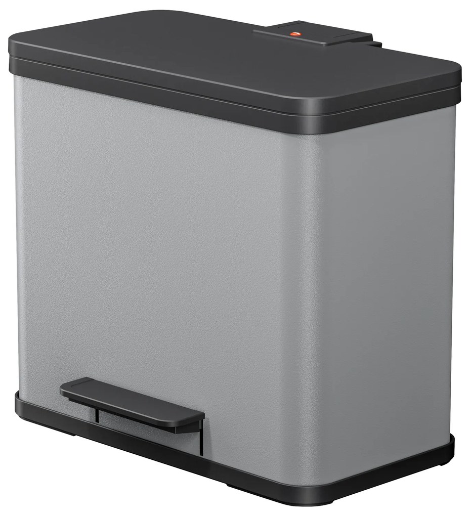 Nášľapný triediaci odpadkový kôš Trento öko 17+9, nerez