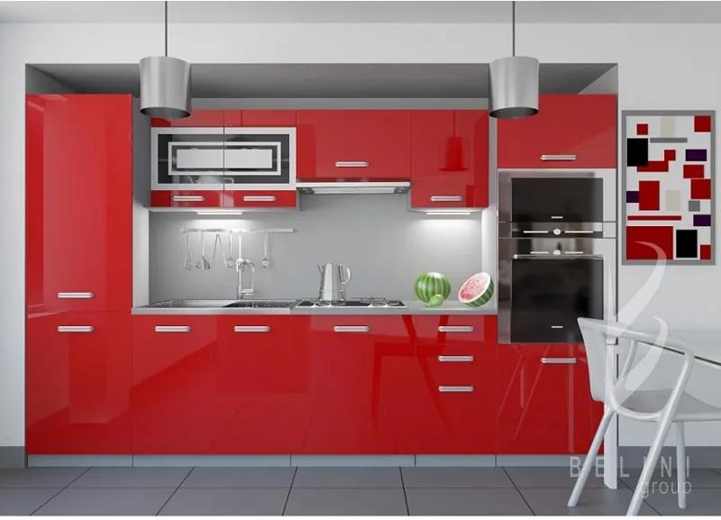 Moderná červená kuchyňa Syka 300 cm