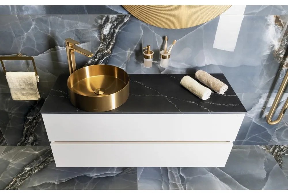 Stojančeková umývadlová batéria v zlatej farbe Spy – Sapho