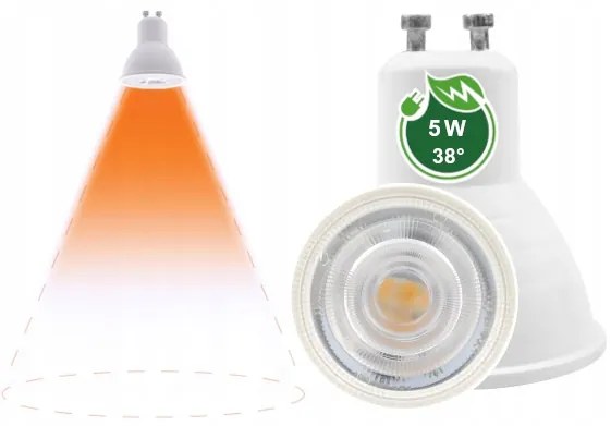 BERGE LED žiarovka - GU10 - 5W - 38 stupňov - teplá biela