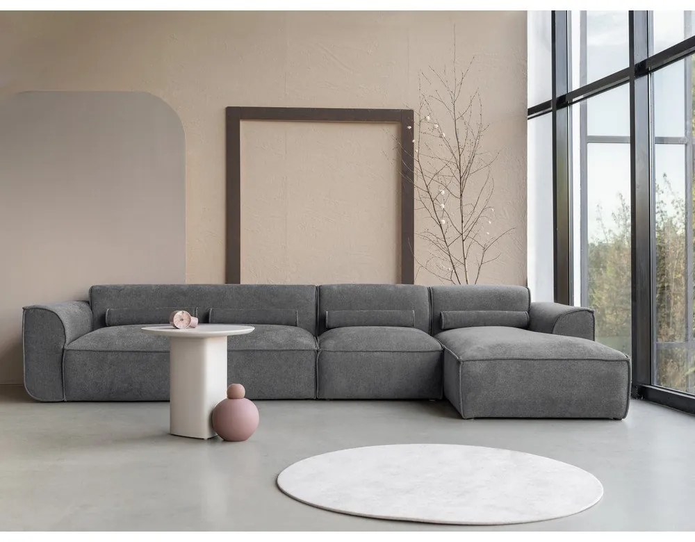 Sivá rohová pohovka (pravý roh) Flex Felix – Miuform