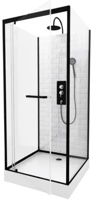 Sprchový box Aurlane Metro 80 x 80 x 230 cm čierna
